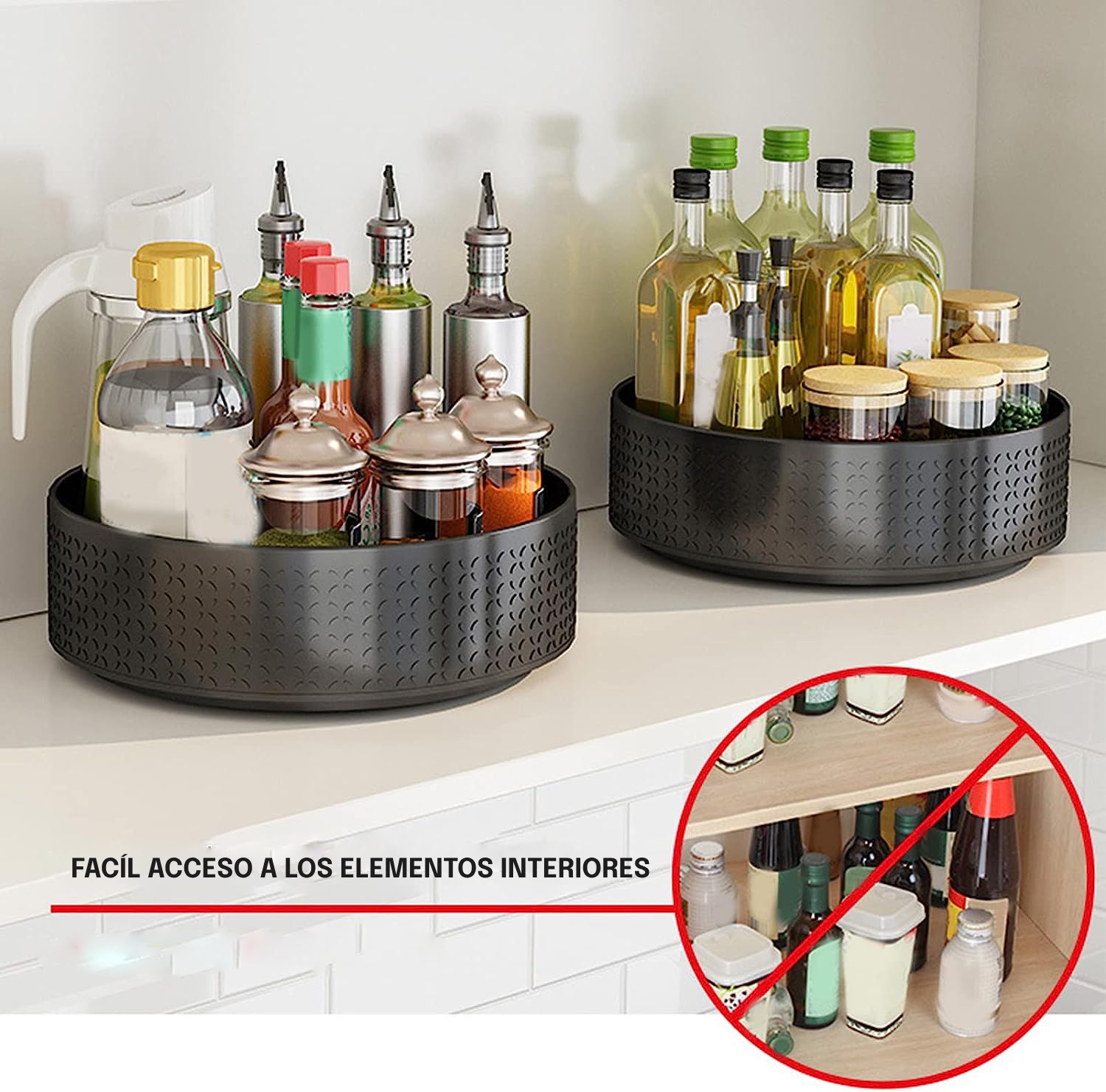 Organizador De 2 Niveles Giratorios 360° Lazy Susan - Imagen 6
