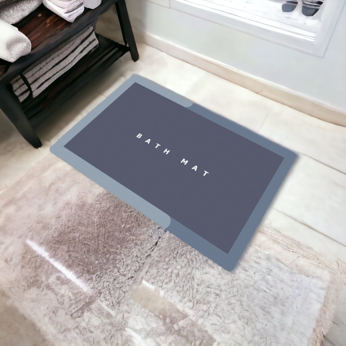 Alfombra de Baño Super Absorbente Antideslizante 60x40cm (Azul) - Imagen 3
