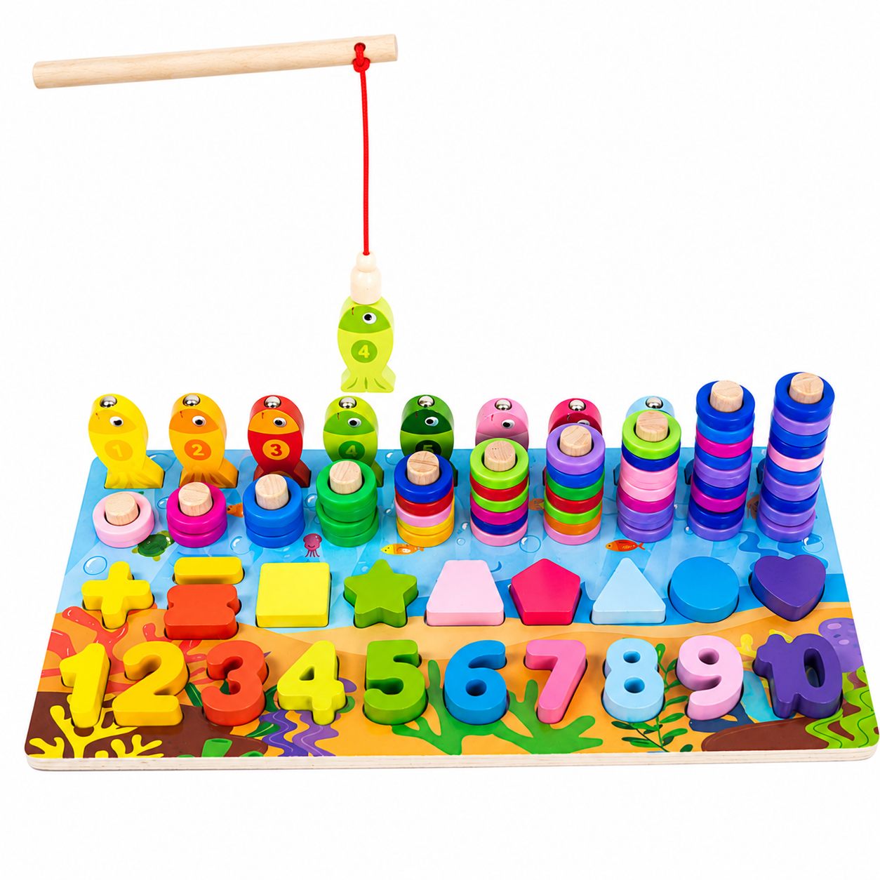 Juego Didáctico de Pesca y Ábaco Montessori