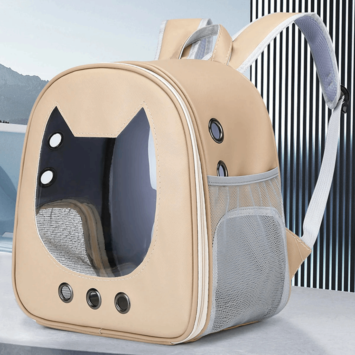 Mochila Transportadora Para Gato En Cuerina