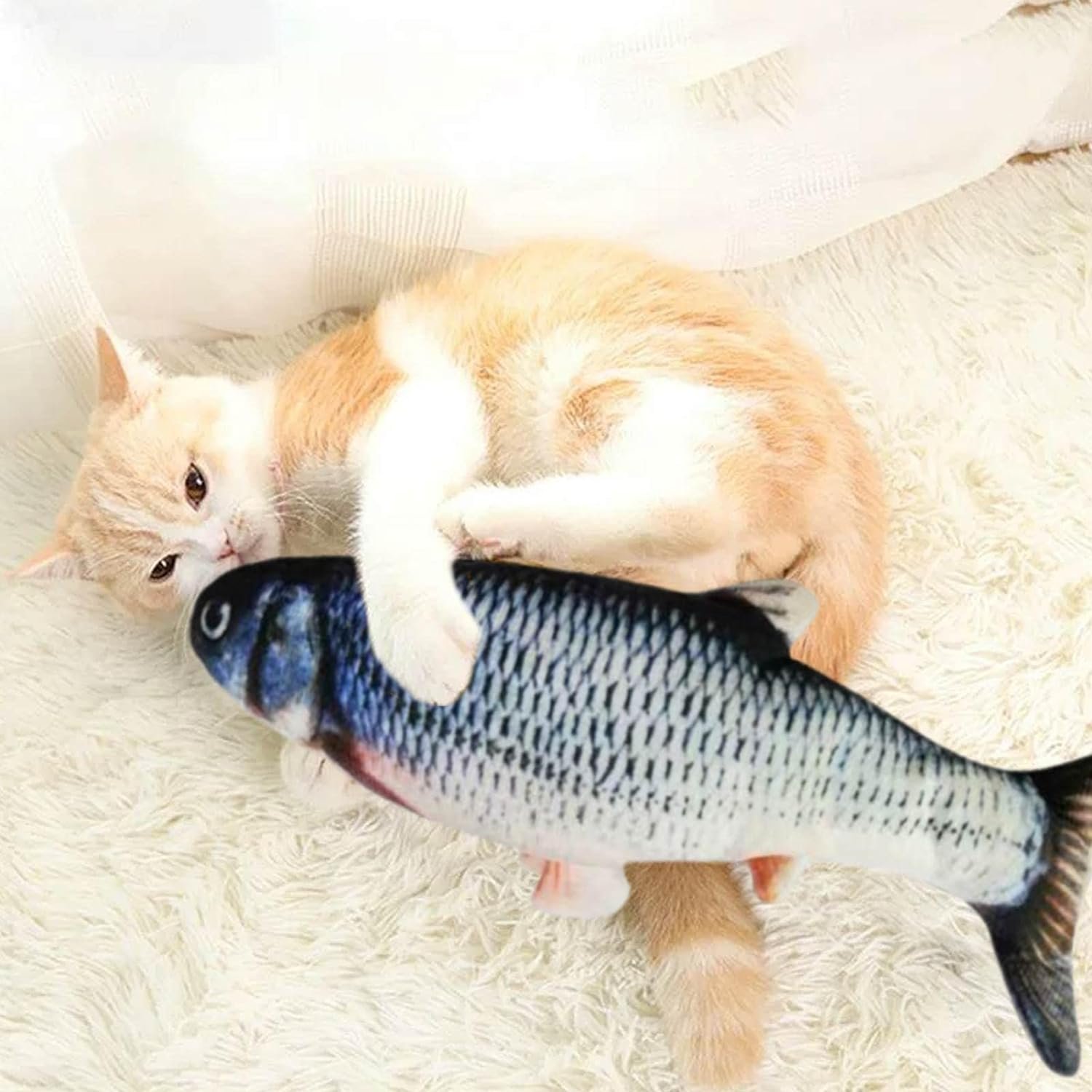 Juguete Pescado Con Movimiento Para Gato Recargable USB