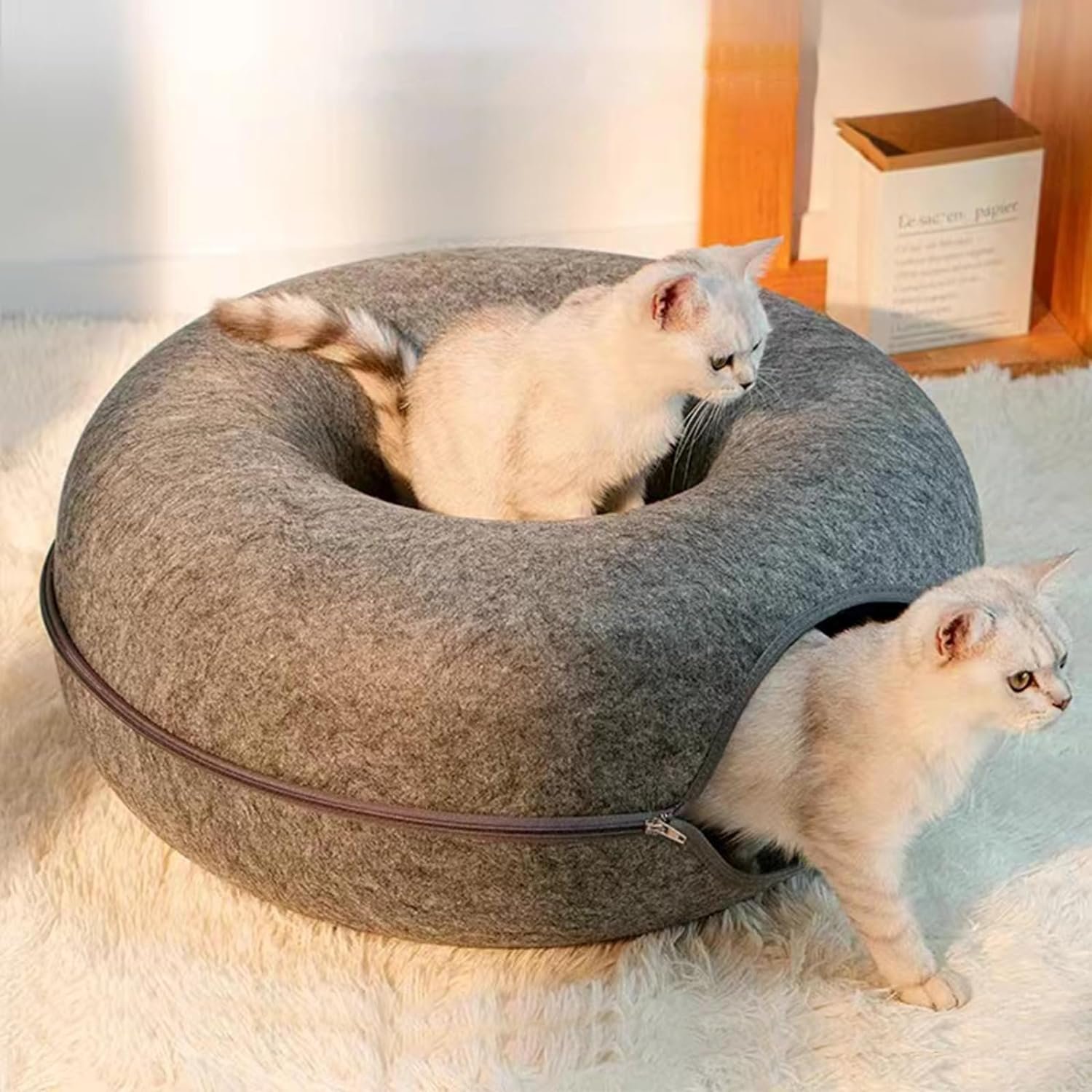 Cama Tunel Para Gato En Forma De Dona - Imagen 2