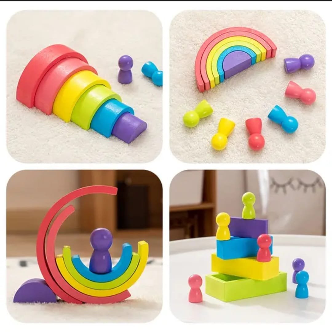 Juego Arcoiris de Madera 28 Formas Geométricas Montessori - Imagen 2