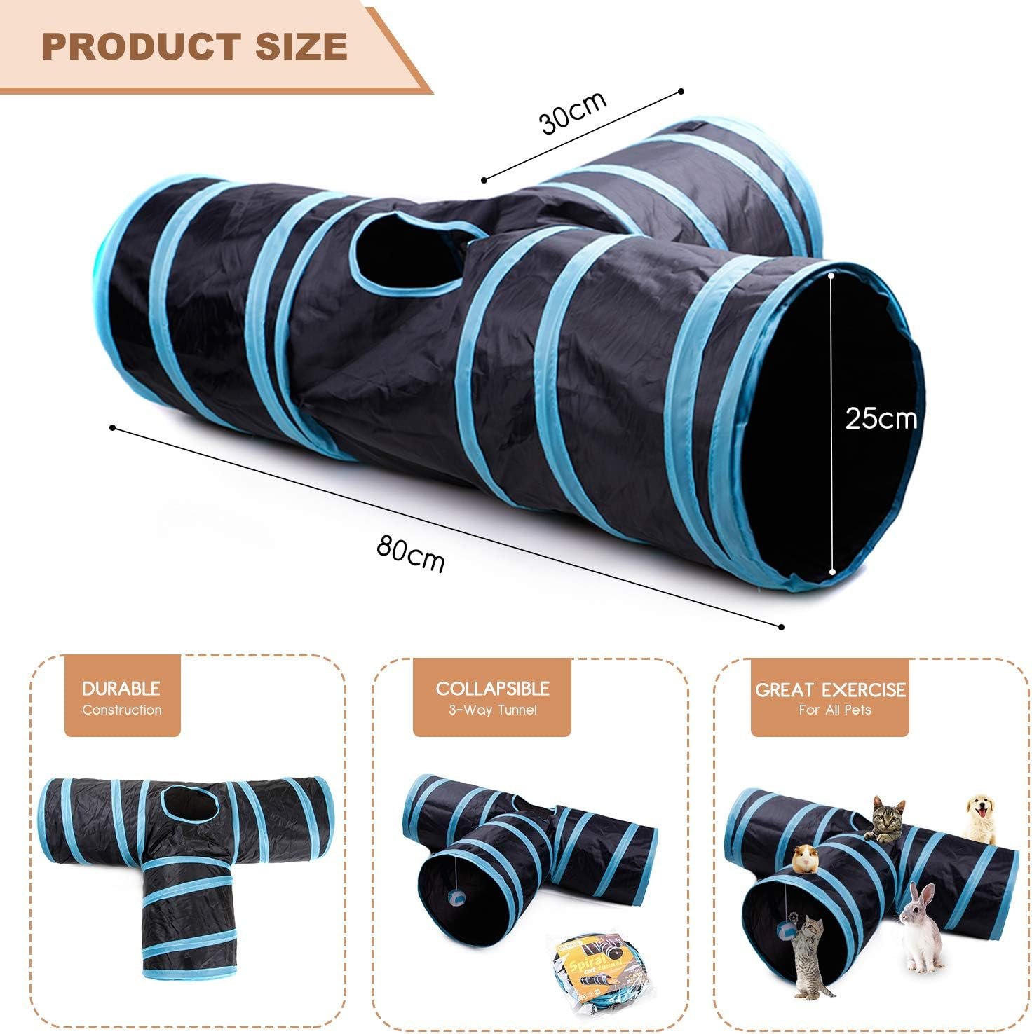 Túnel Para Gato Plegable En Forma de T - Imagen 3