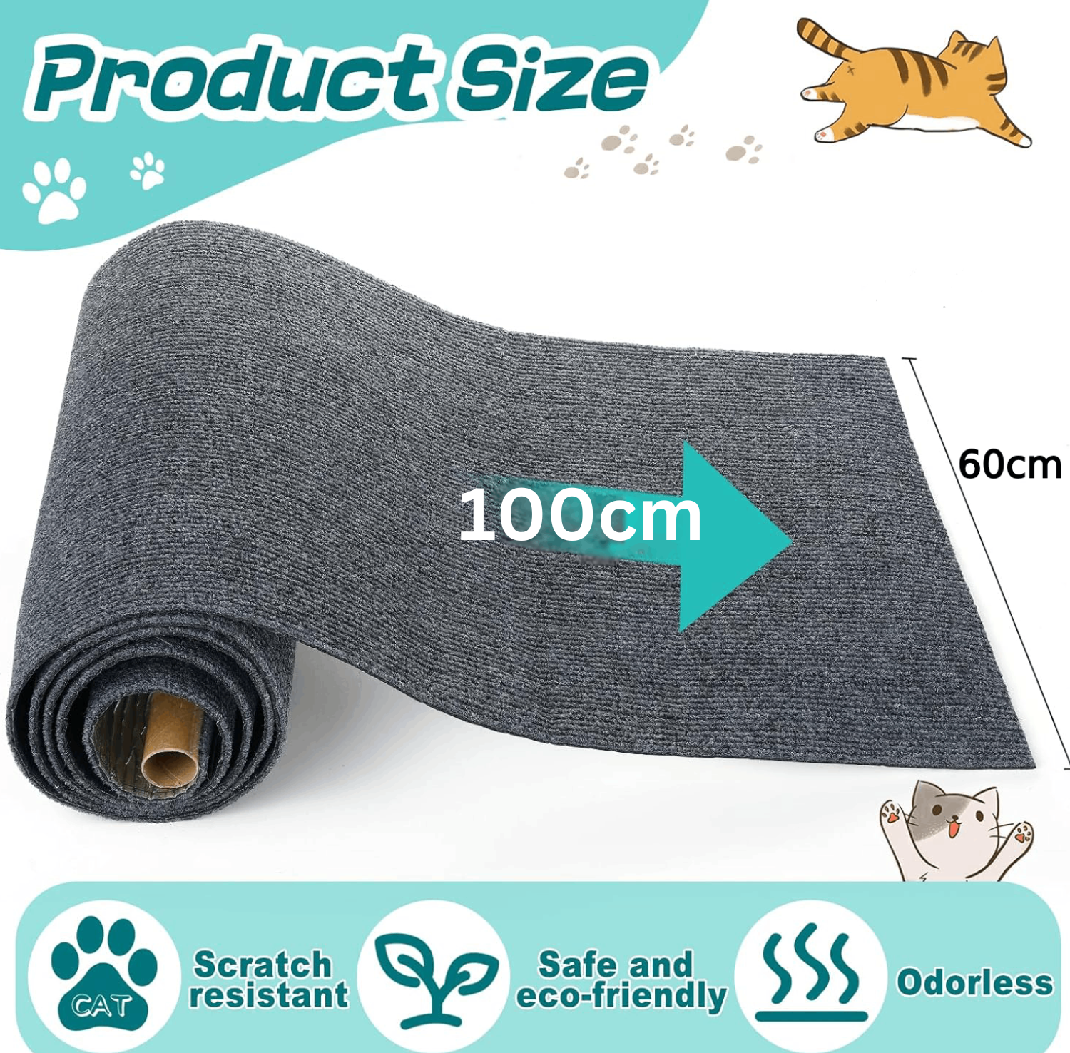 Rascador Gato Protector De Sofa Sillón Autohadesivo 100x60 - Imagen 2