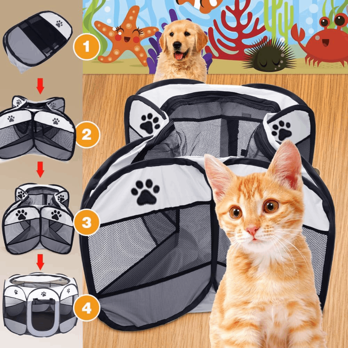 Corral Plegable Para Mascota Talle L - Imagen 4
