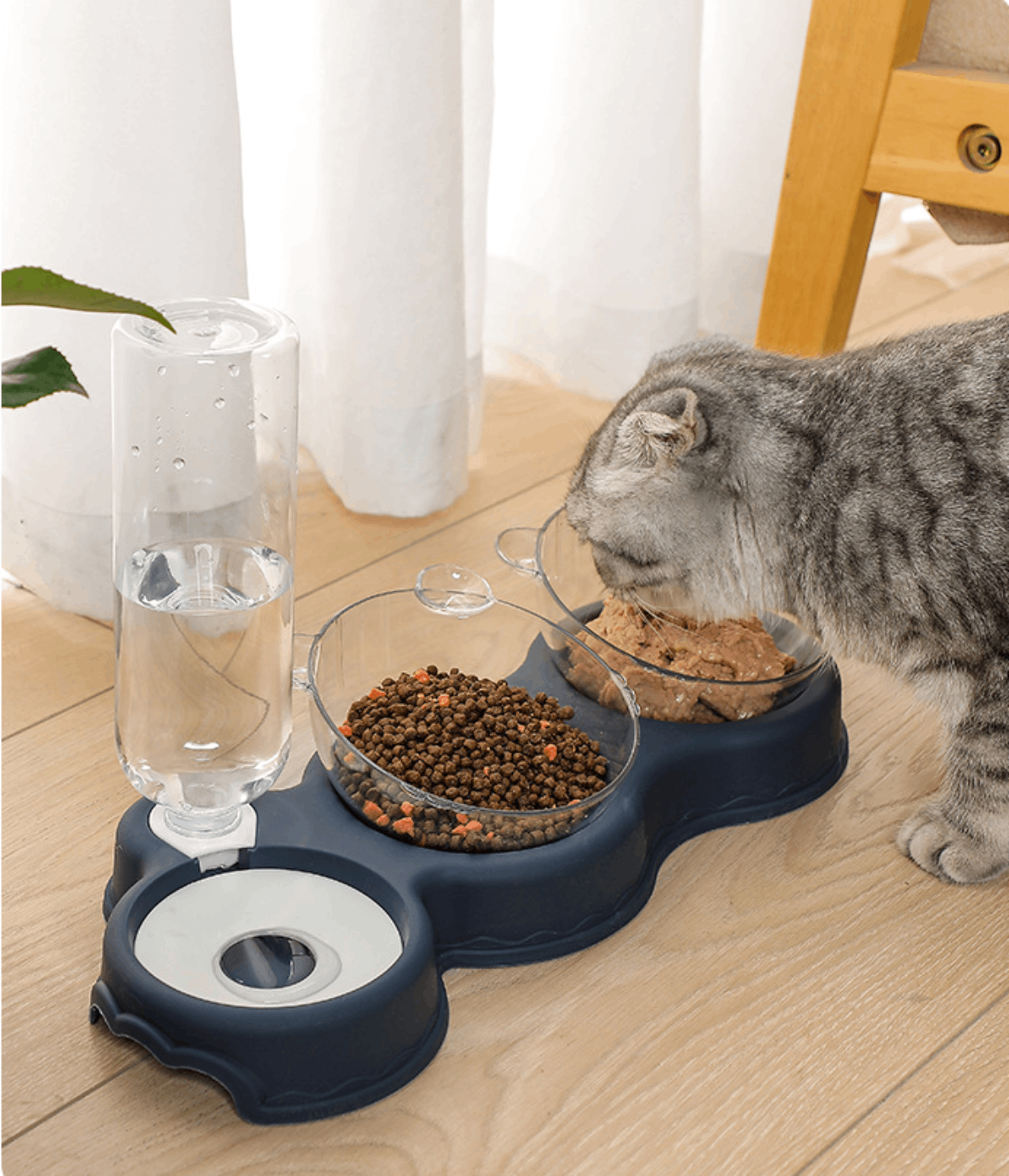 Comedero Elevado Con Bebedero Automático Para Mascota