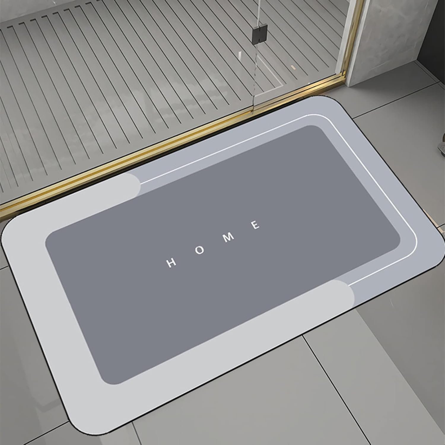 Alfombra de Baño Super Absorbente Antideslizante 60x40cm (Gris)
