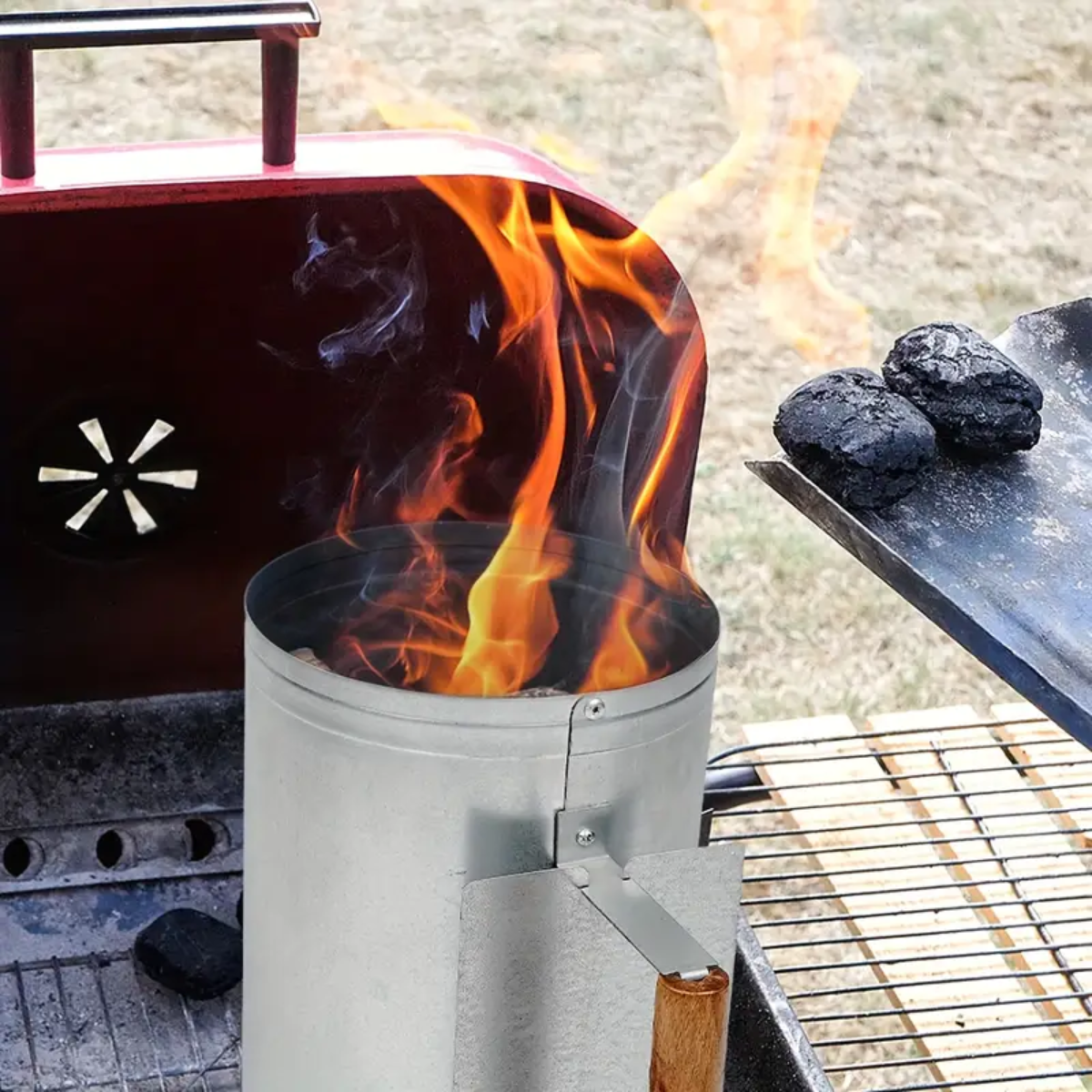 Iniciador De Carbón Parrilla - Encendedor De Carbón - Metal - Imagen 3