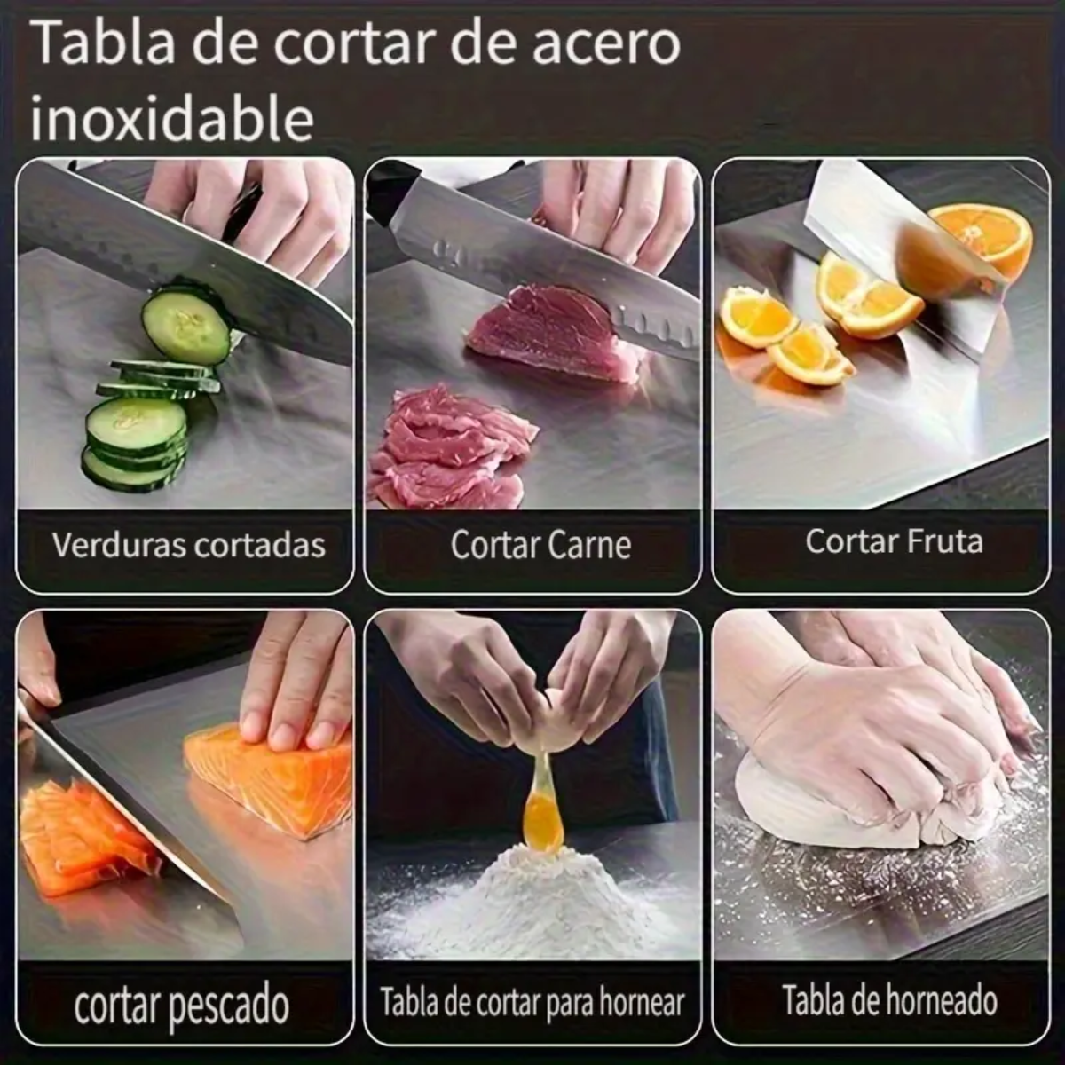 Tabla de Cortar de Acero Inoxidable – Resistente, Higiénica y de Alta Durabilidad - Imagen 5