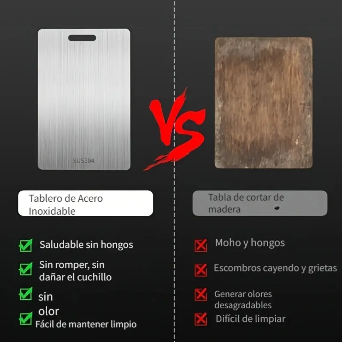 Tabla de Cortar de Acero Inoxidable – Resistente, Higiénica y de Alta Durabilidad - Imagen 3