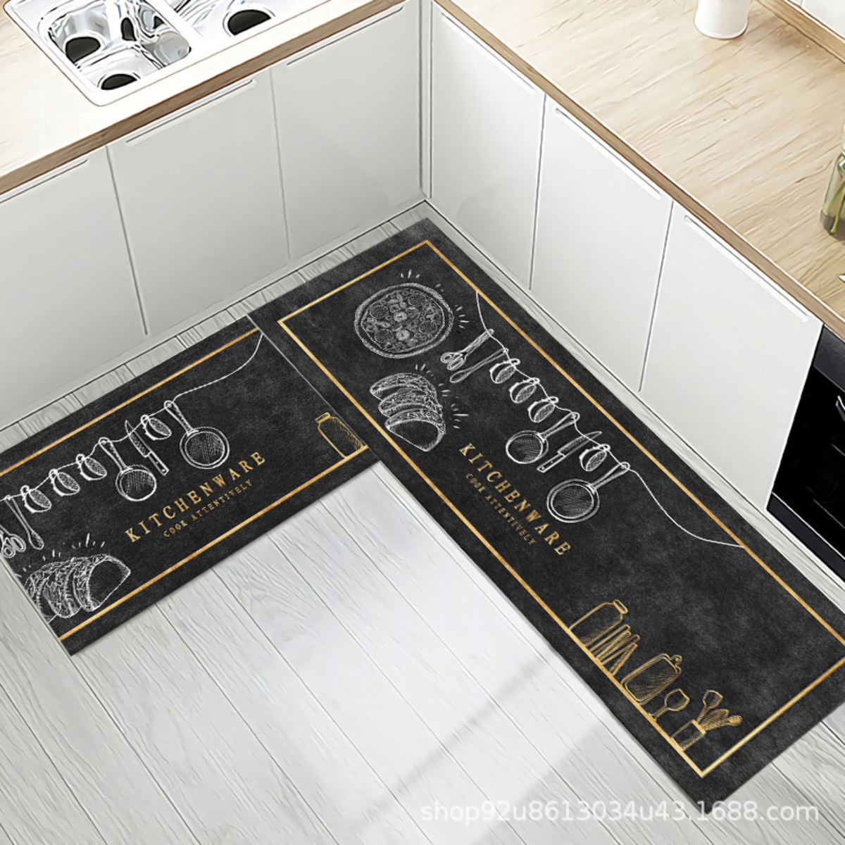 Set Alfombras Absorbente Para Cocina 2 Piezas 40x60 40x120 - Imagen 3