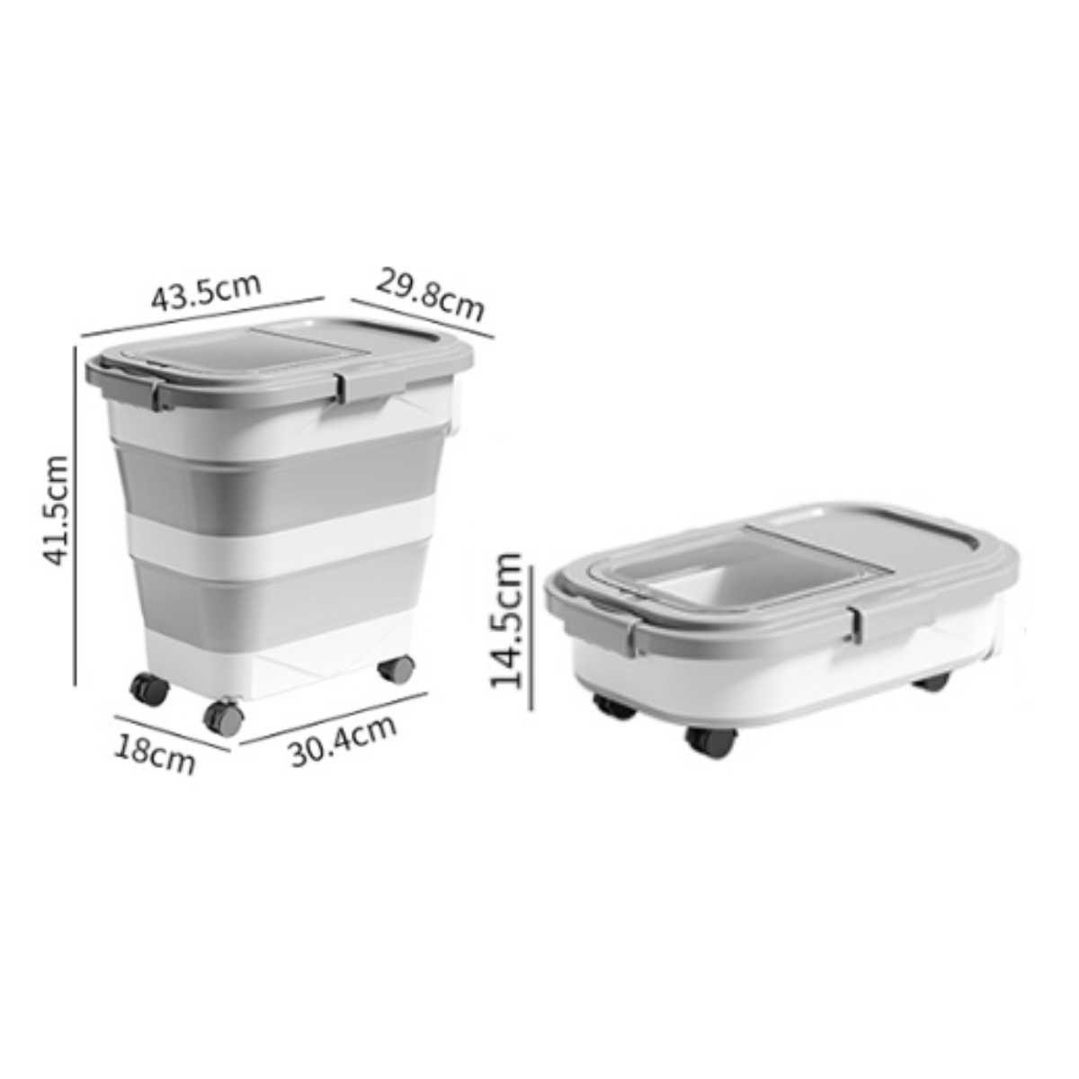 Contenedor Alimento Perro Gato Plegable Con Ruedas Hermético - Imagen 5
