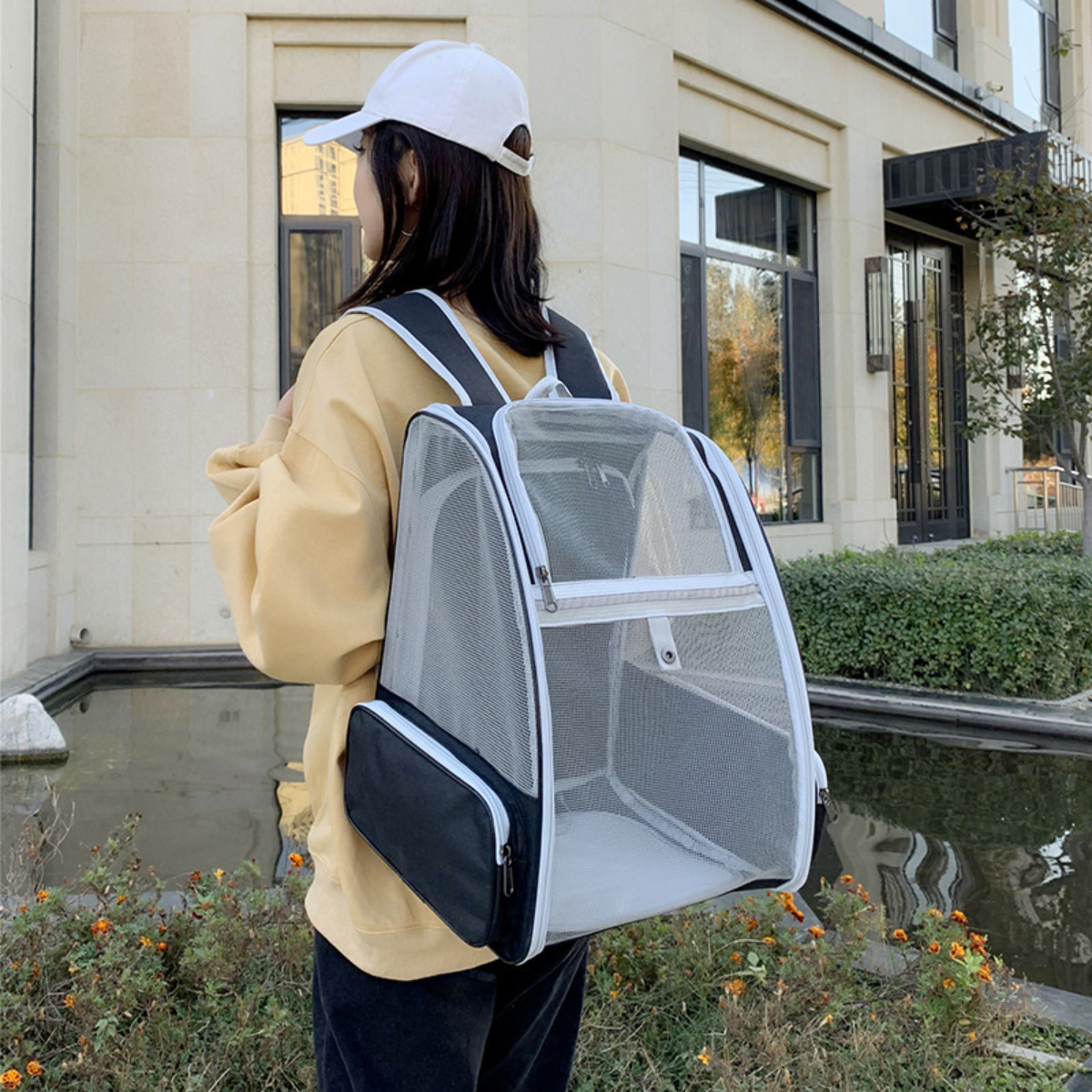 Mochila Transportadora Para Gato Perro Mascotas Expandible - Imagen 2