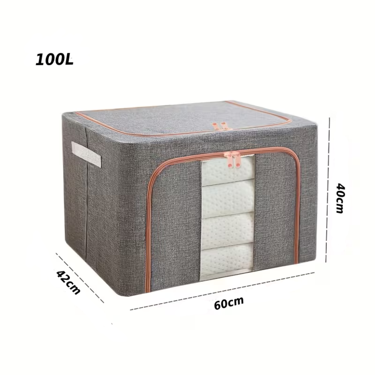 Set de 2 Organizadores De Ropa Estructura Metálica Apilable 100L - Imagen 4