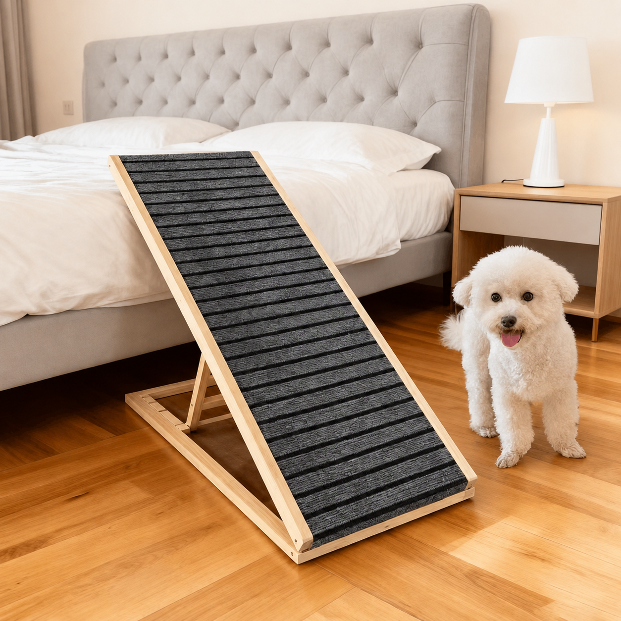 Rampa Para Mascotas Antideslizante Plegable Con Altura Ajustable 60cm