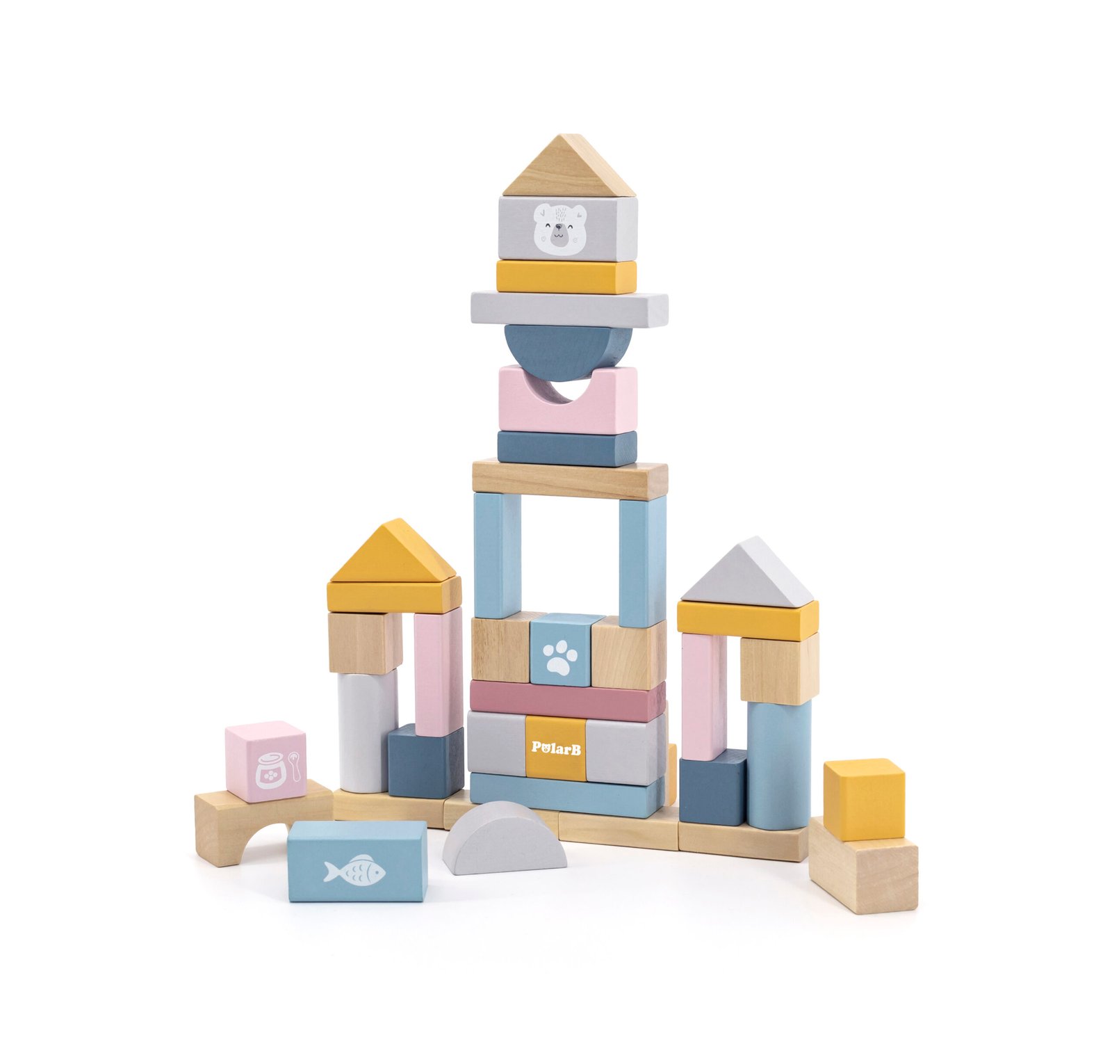 Bloques De Madera PolarB 60 Piezas Niños - Imagen 2