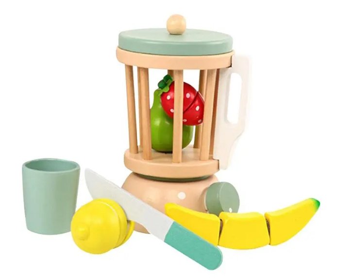Licuadora De Madera Infantil Con Accesorios