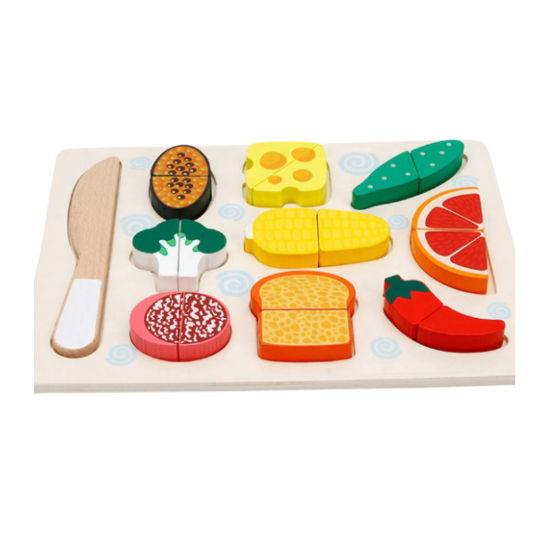 Frutas Verduras Madera Para Cortar Con Bandeja