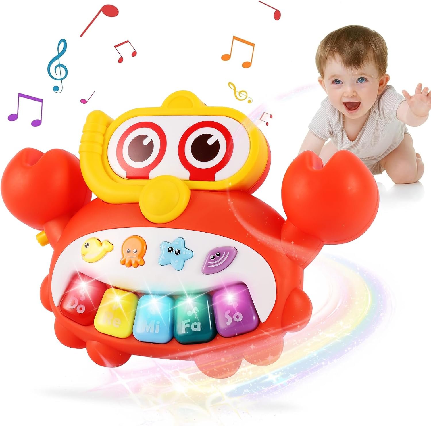 Cangrejo Didáctico Musical Para Bebé Con Piano