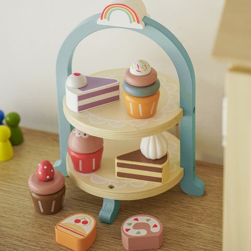Juego Pasteleria Madera Cupcakes Tortas Niños - Imagen 2
