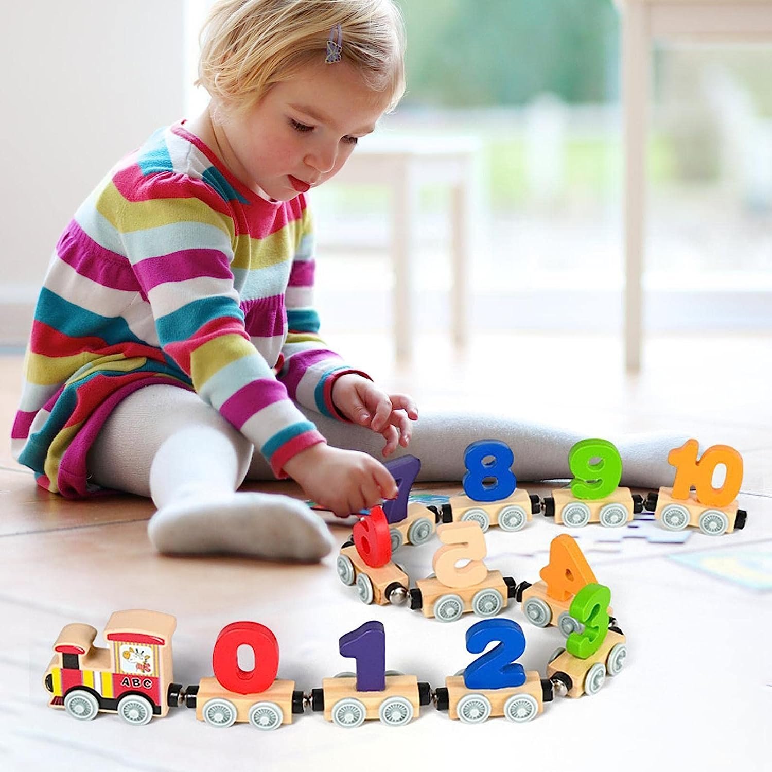 Tren Magnético Madera Educativo Niños - Imagen 4