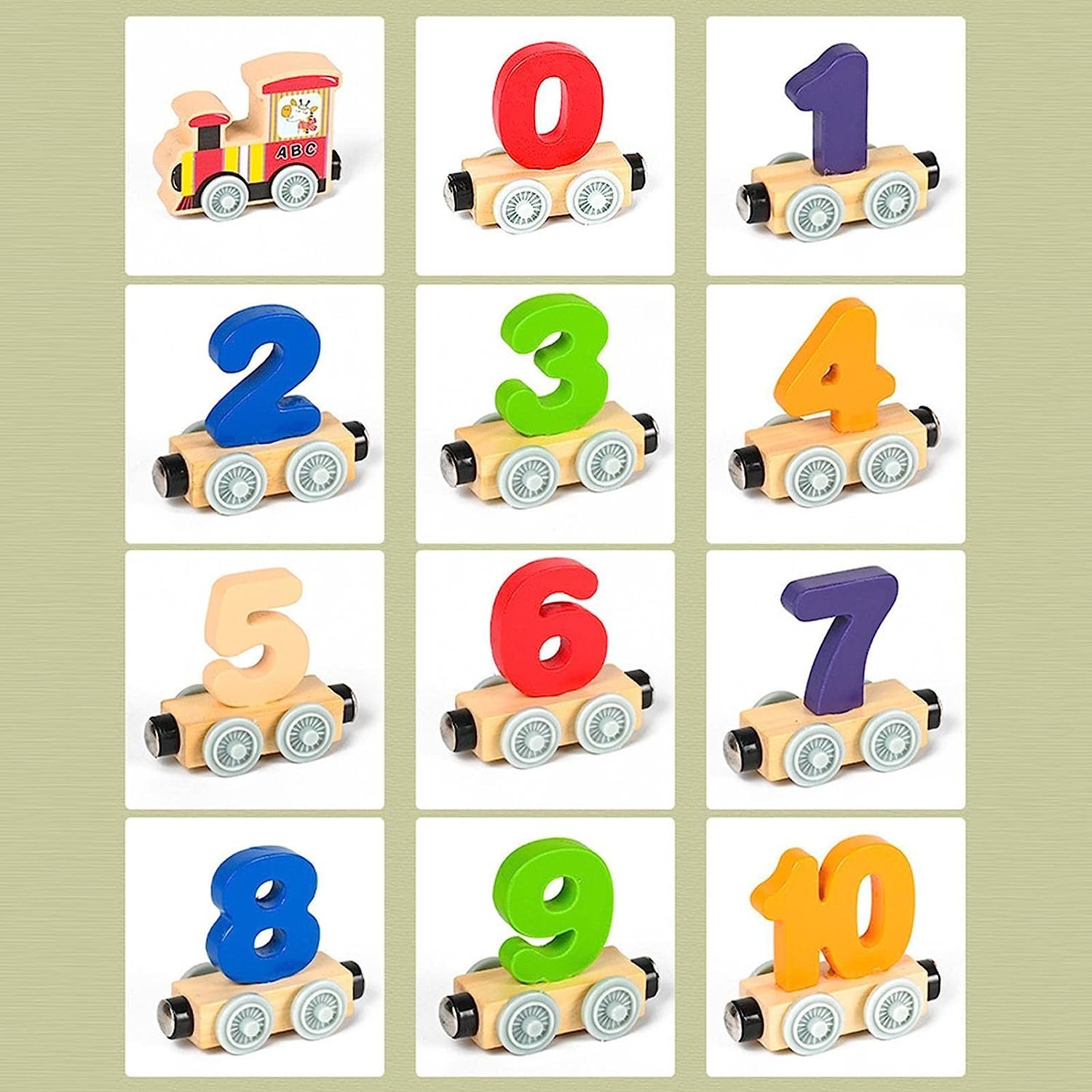 Tren Magnético Madera Educativo Niños - Imagen 2