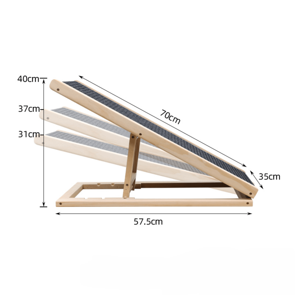 Rampa Ajustable para Perros Plegable y Antideslizante 40cm Altura - Imagen 2